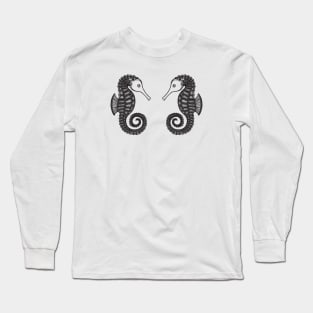 Seahorses in Love - cute and fun sea animal design - light colors Long Sleeve T-Shirt